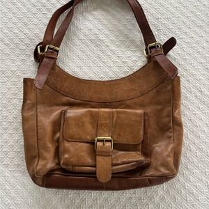 Classic Brown Leather Shoulder Bag